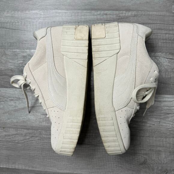 Puma Cali Wedge Tonal Platform Chunky Sneakers Marshmallow Size 9 1/2 - Picture 7 of 8